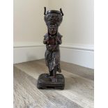 19th C Japanese bronze figure of a standing Oni ho