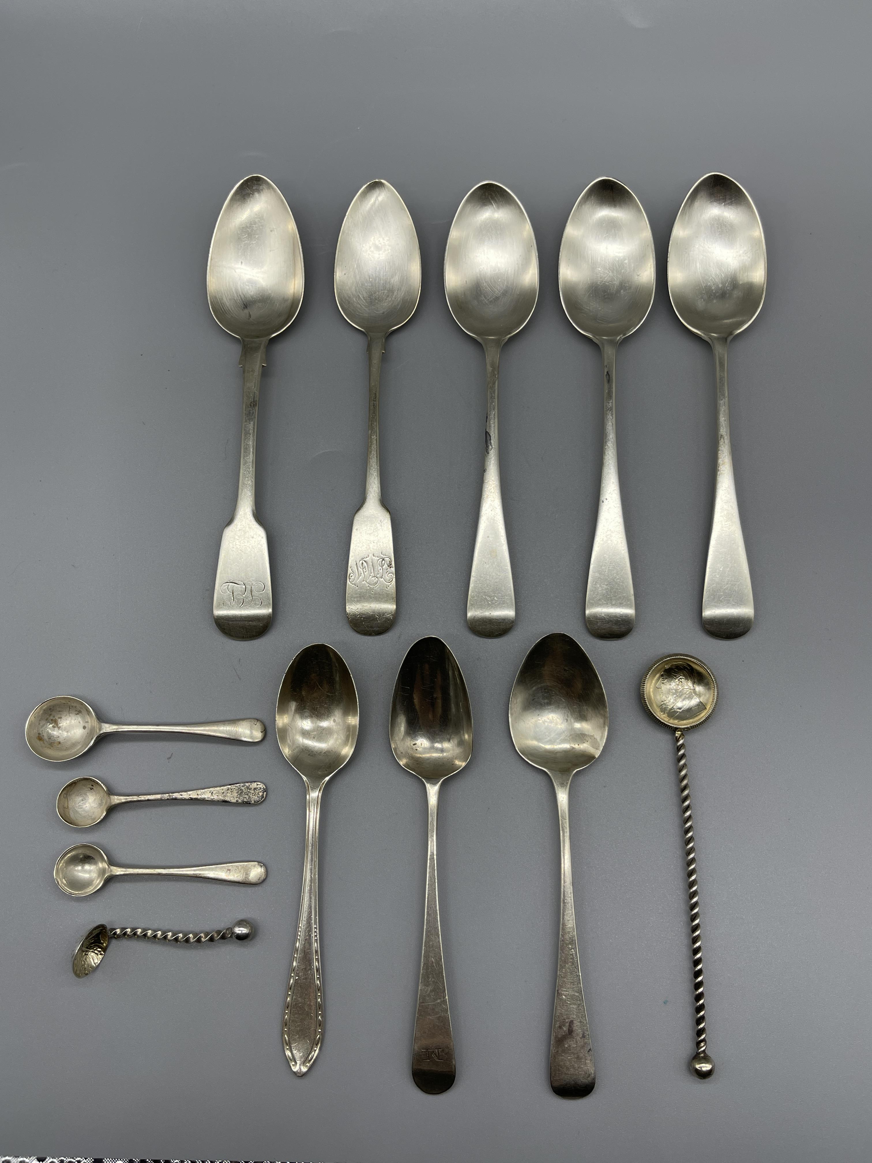 Qty HM silver spoons. 180G