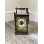 19th C ornate carriage clock, Arabic numerals and