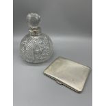HM Silver cigarette case and Silver necked perfume