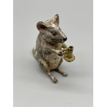 Cold painted bronze vesta of a Rat 6cm x 2 cm x 4