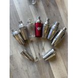 Eight mixed cocktail shakers