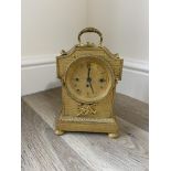 19th C French gilt mantle clock three winding port