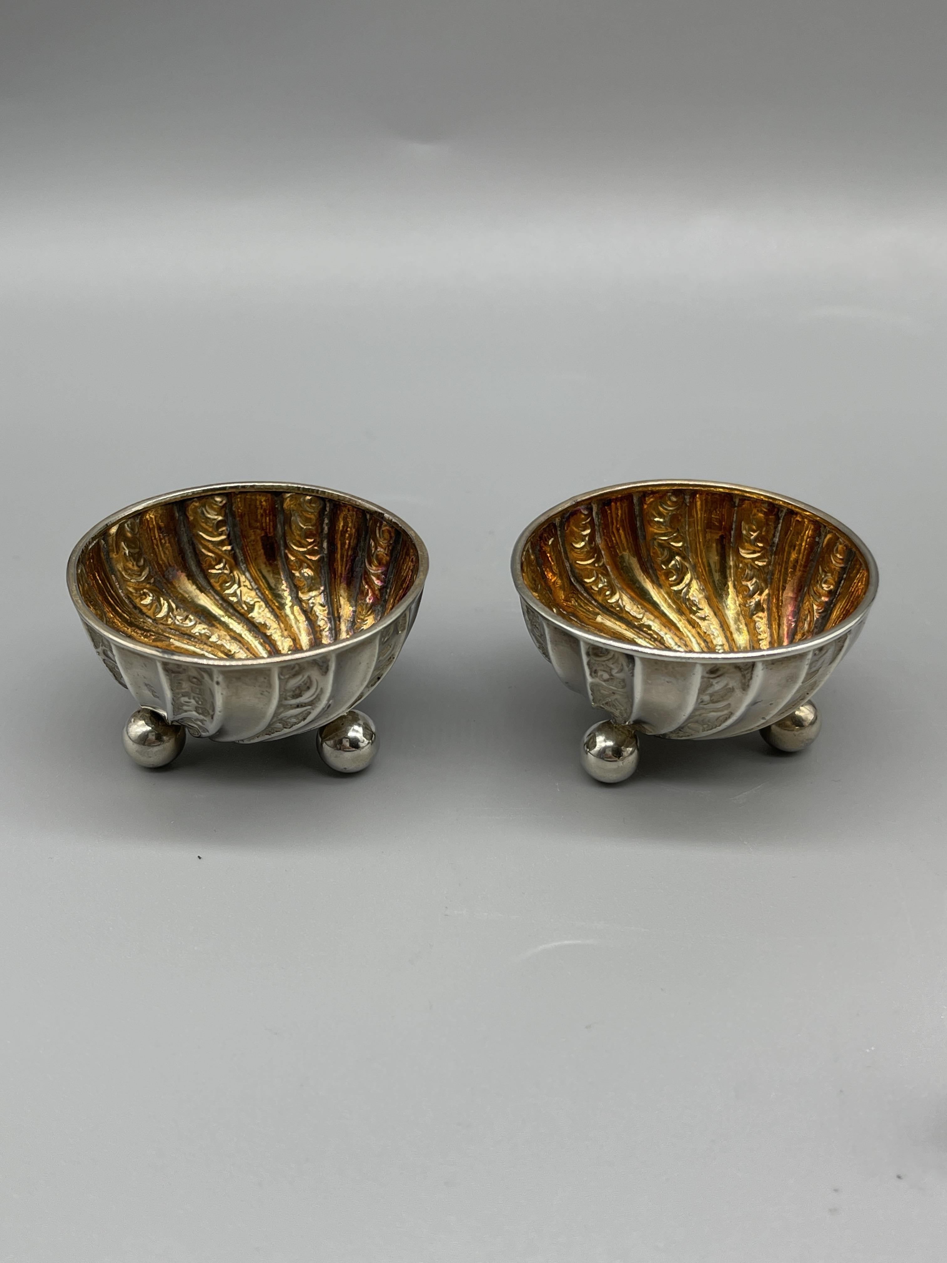 Two HM Silver ashtrays, salts and snips.160 G - Image 4 of 11