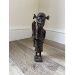 Benin bronze figure of a Warrior 9" high