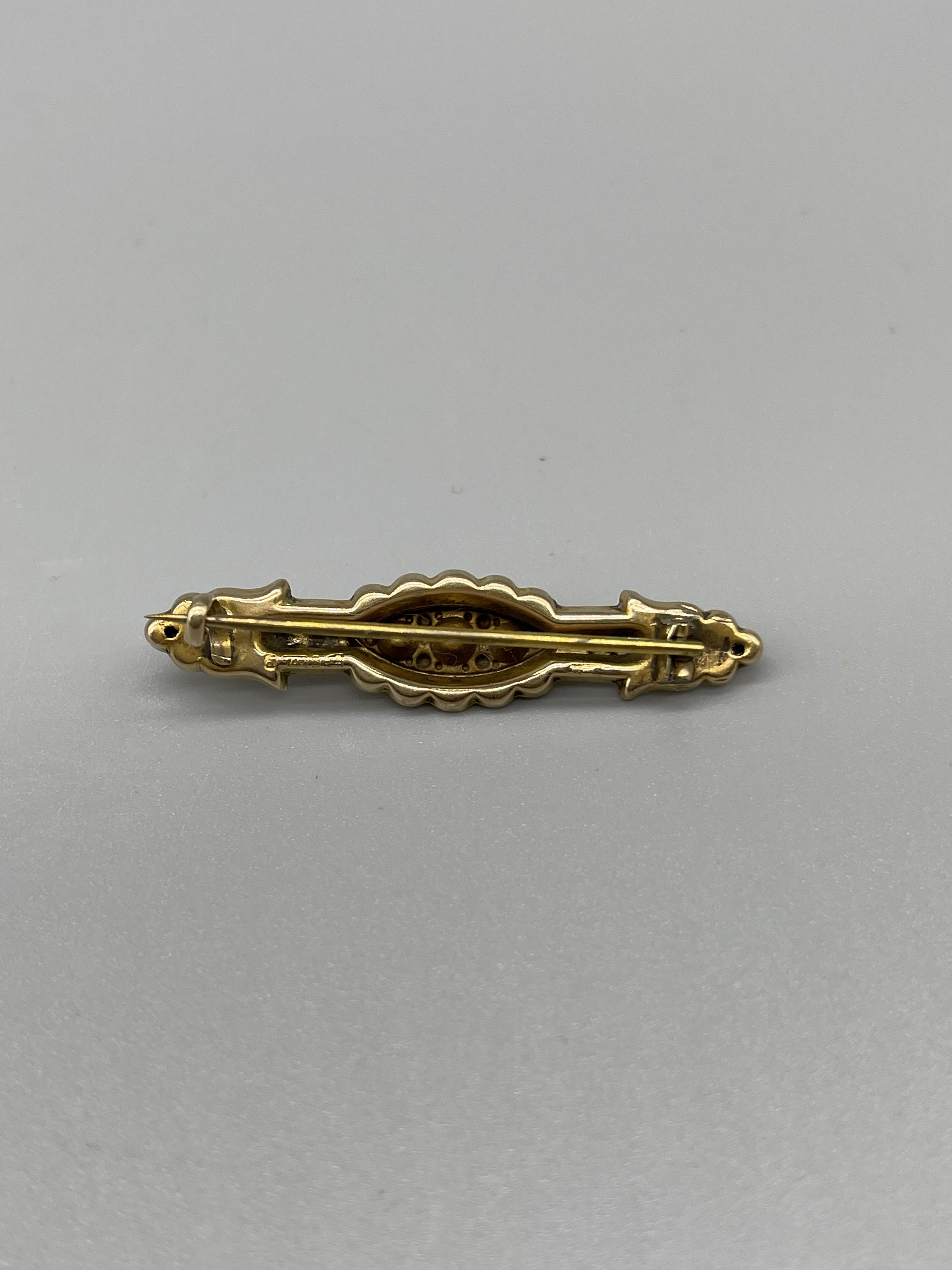 Three gold bar brooches.9G - Image 6 of 9