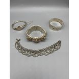 Four vintage Silver bracelets.137 G