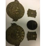 Five Brass Safe plates and key guards