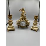 Miniature 19th c Clock garniture A/F