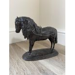 P Lenordez bronze figure of a pit pony, beautifull