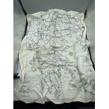 WWII Air Ministry Silk Map Greece/Bulgaria&Romania