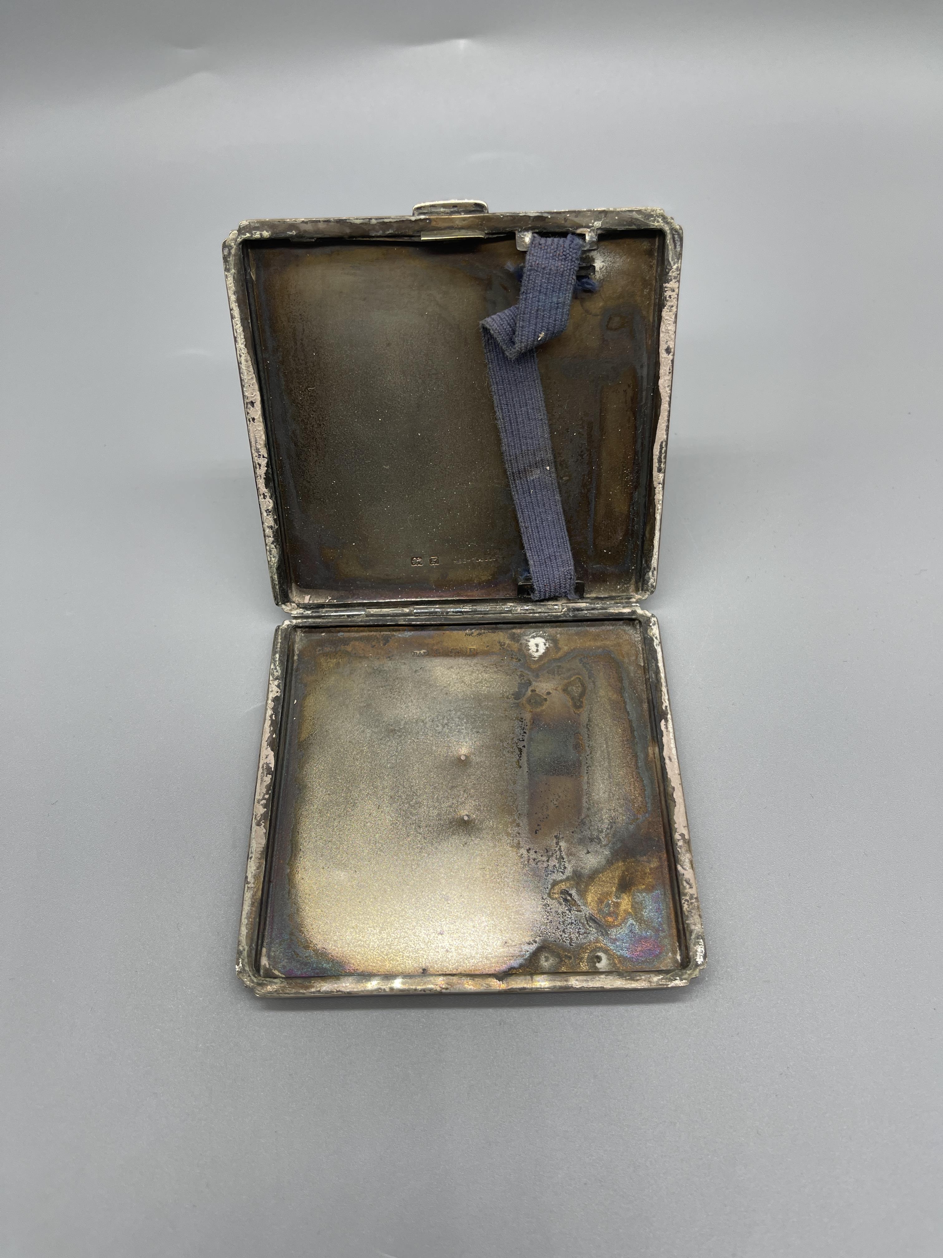 HM Silver cigarette case Birmingham, 1939 by D & F - Image 2 of 4