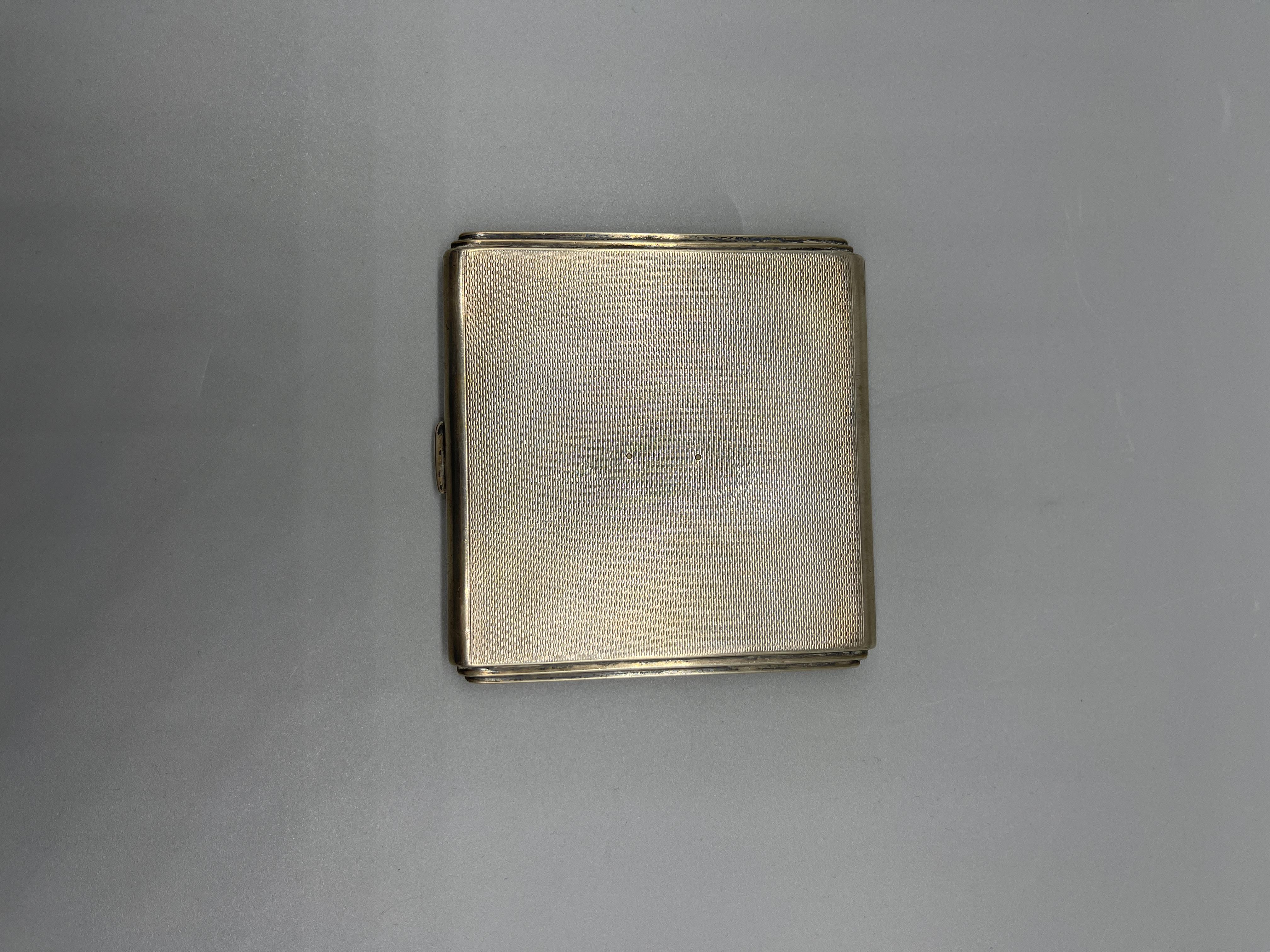 HM Silver cigarette case Birmingham, 1939 by D & F