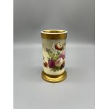 19th C Copeland hand painted floral spill vase.