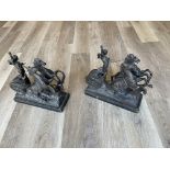 Pair of spelter Charioteers.