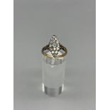 18 ct Diamond set Lozenge shaped ring.