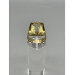 9 ct gold Abstract Citrine dress ring.