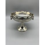 HM Silver Handled Tazza, hallmarks are rubbed mak