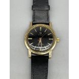 9 ct gold vintage gents omega seamaster wristwatch