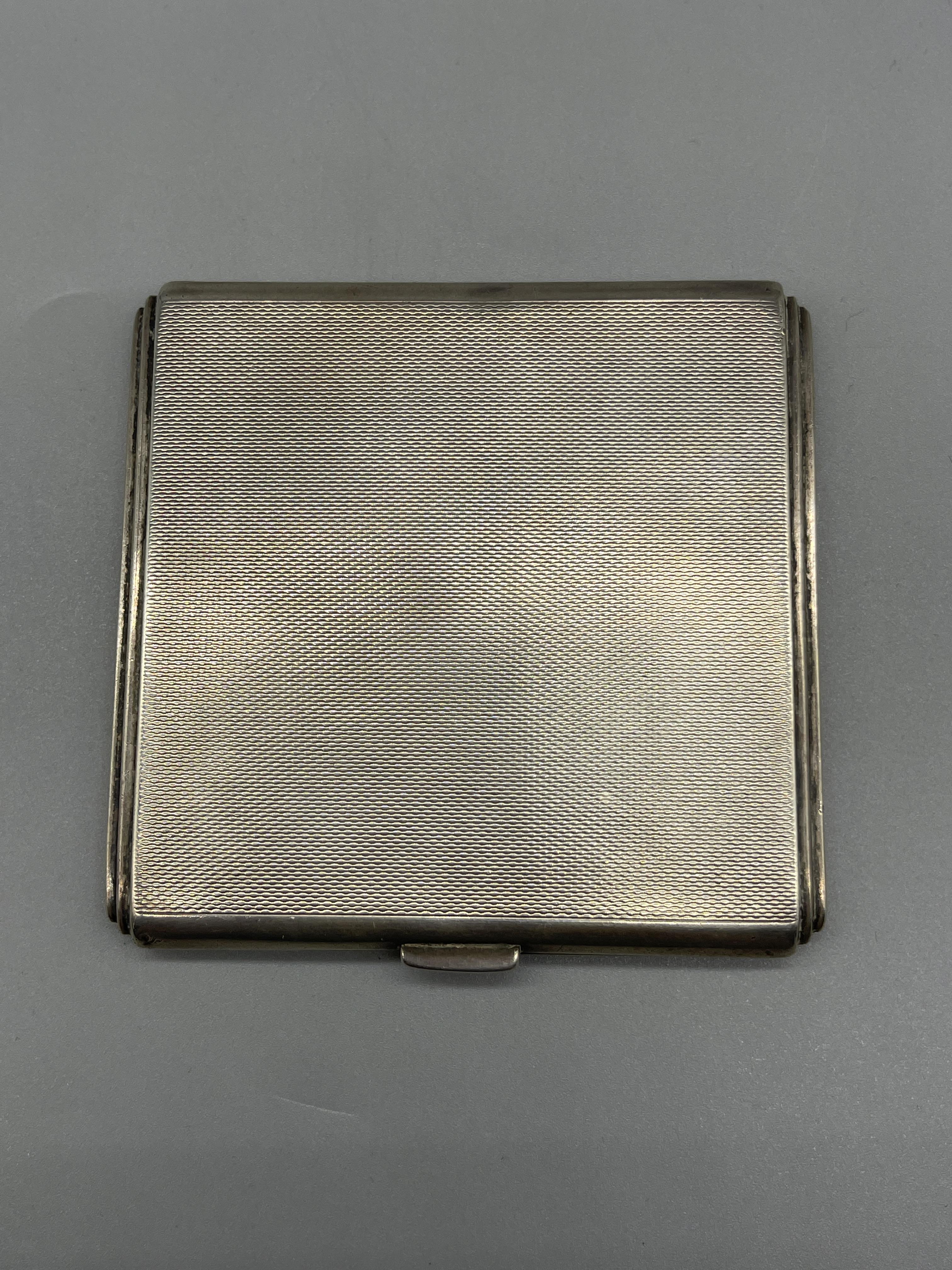 HM Silver cigarette case Birmingham, 1939 by D & F - Image 4 of 4