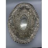 HM Silver large pierced dish Elkington & Co Chester 1896 31 cm x 24 cm. 344 grams