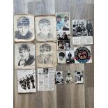 Beatles ephemera to inc hand drawn portraits of th