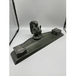 Art Deco Max le Verrier squirrel ink stand. c1930.