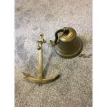 Brass bell and anchor