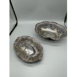 Two HM Silver bon-Bon dishes.