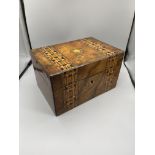 19th c Tunbridgeware work box.