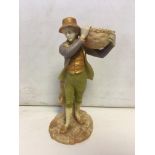 Royal Worcester man and basket figurine