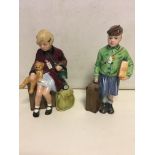 Pair of Royal Doulton evacuee figurines