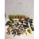 Qty die cast cars and soldiers etc