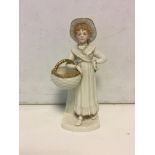 Royal Worcester figurine of lady in hat with baske