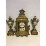 19th c Clock garniture