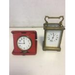 19th c Carriage clock and vintage c1920`s travel c