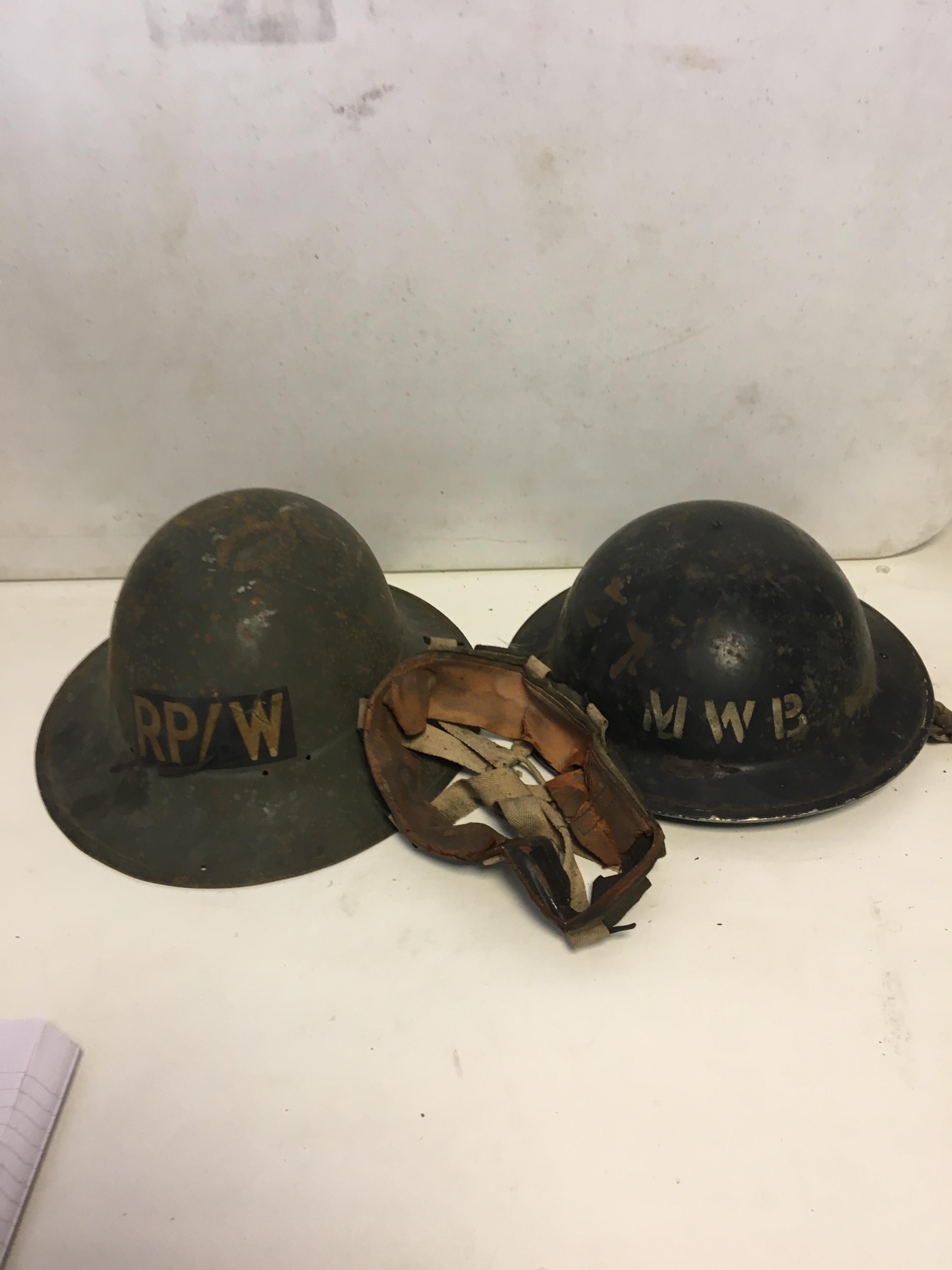 Two WWII Tin Hats