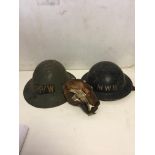 Two WWII Tin Hats
