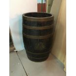 19th C Georgian Armorial crest coopered barrel.