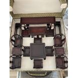 Cased Chinese set of small furniture