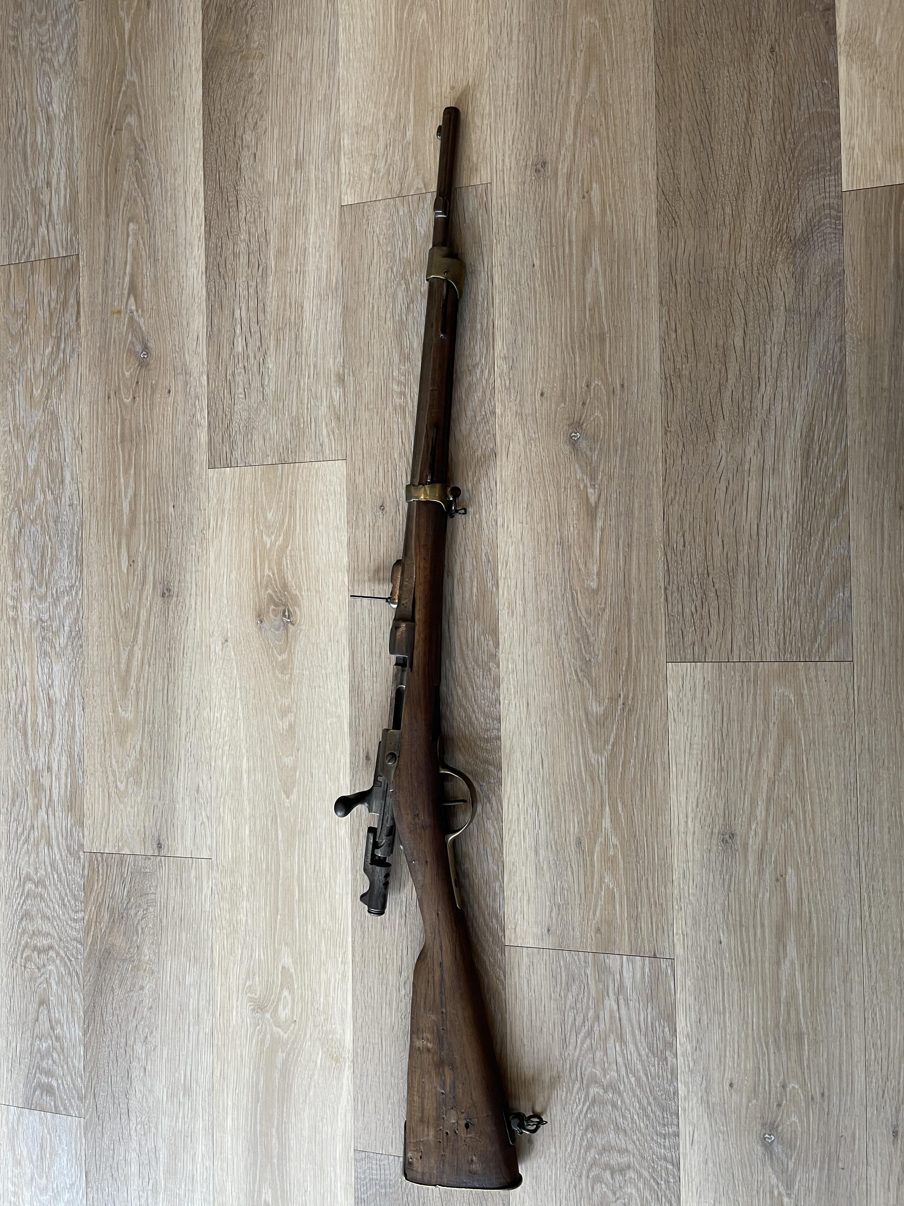 Obsolete calibre 11mm French bolt action rifle and - Image 12 of 15