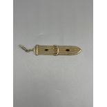 14ct gold onyx cabochon set watch fob.