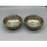 Pair of Indian silver bowls