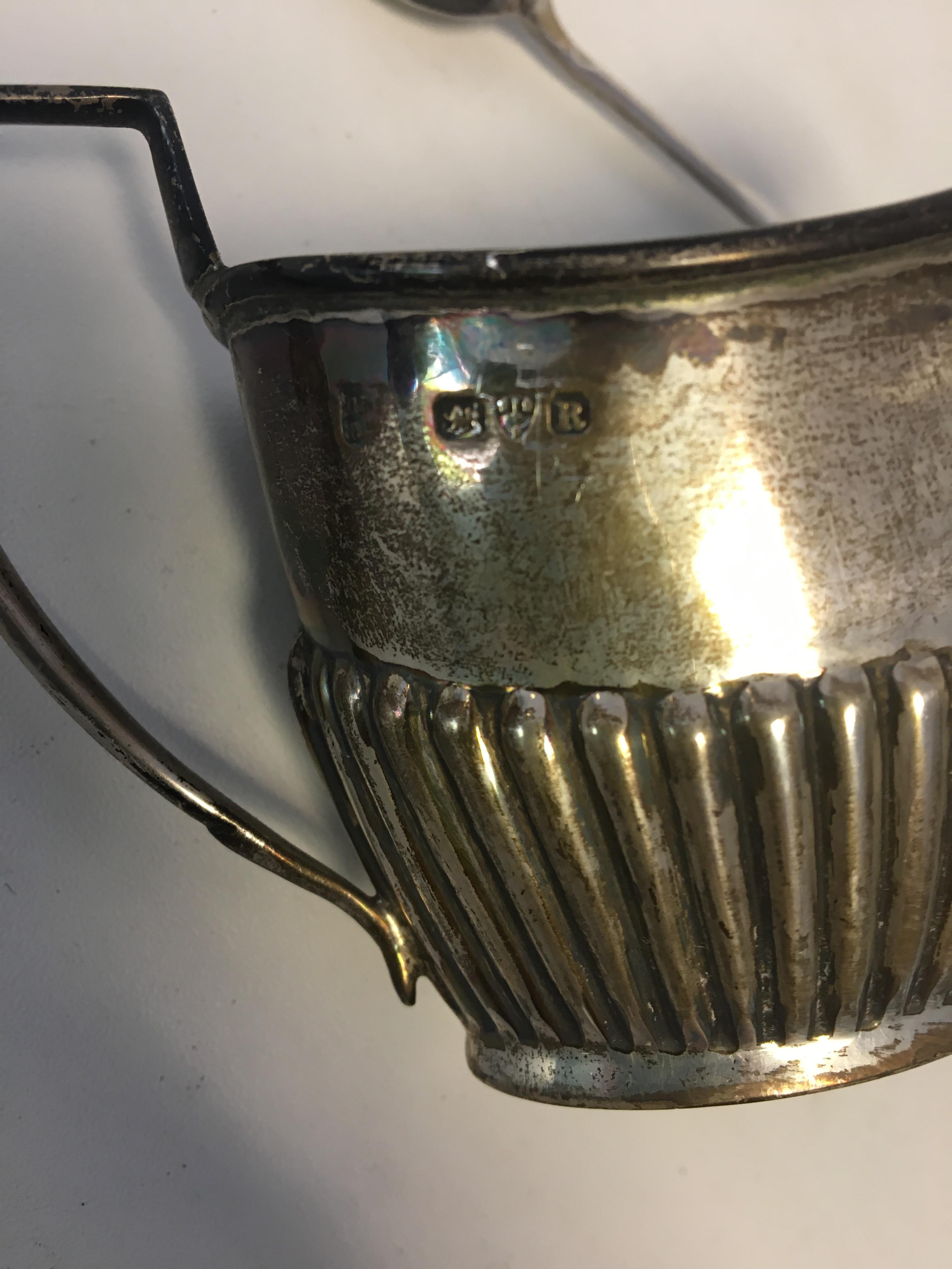 HM Silver Creamer, egg cup and spoon. Weight 98gr - Image 5 of 6