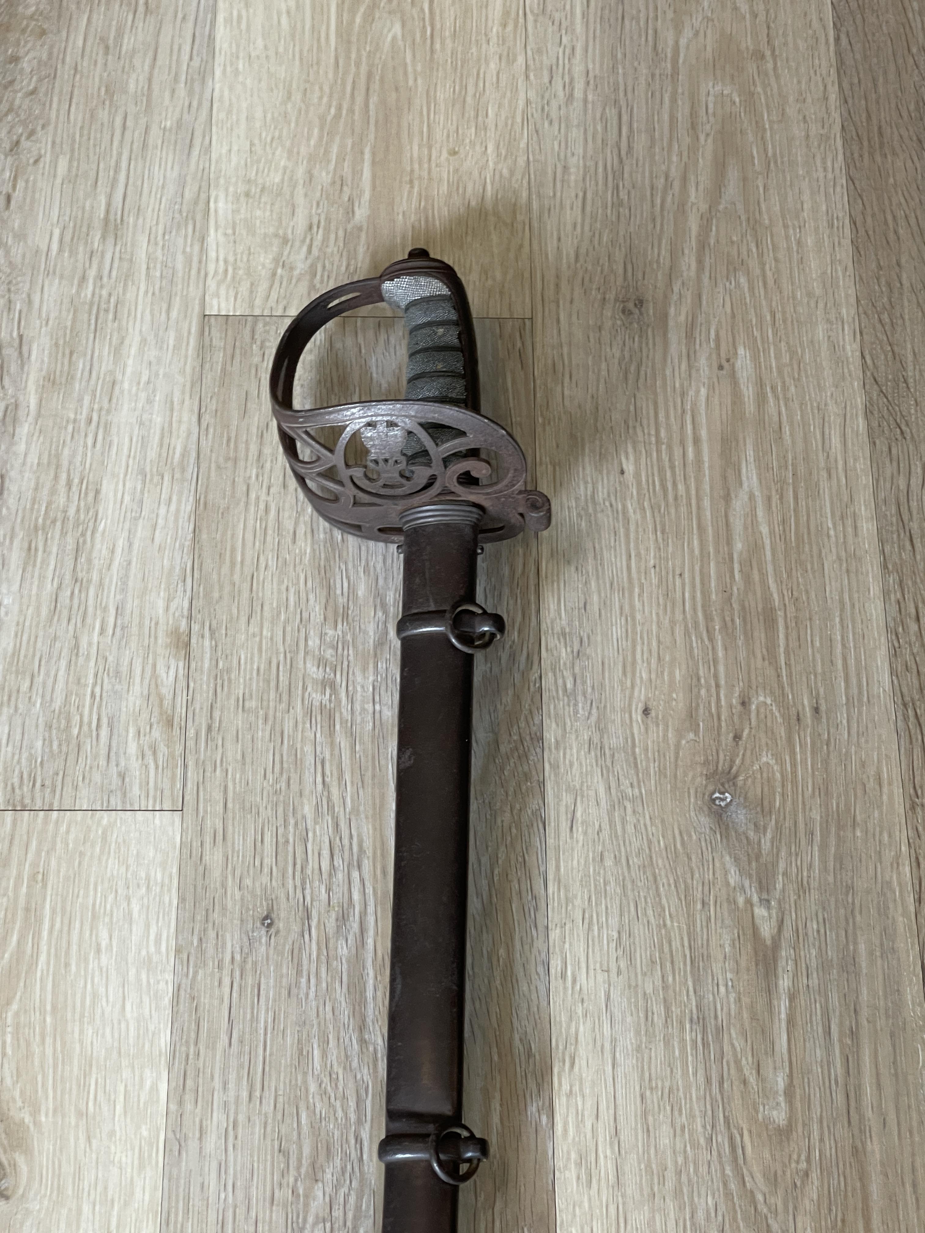 Victorian Rifles Regiment officers sword with stee - Image 2 of 6