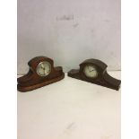 Two Art Deco period wooden mantle clocks
