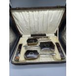 Cased Silver and Tortoiseshell dressing set