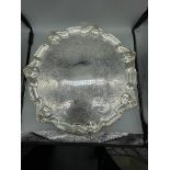 Large HM Silver three legged salver