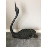 Large bronze swan 82cm