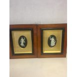 Pair framed Wedgewood plaques.